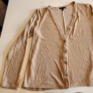 Banana Republic Beige Soft Ribbed Knit Cardigan Loungewear